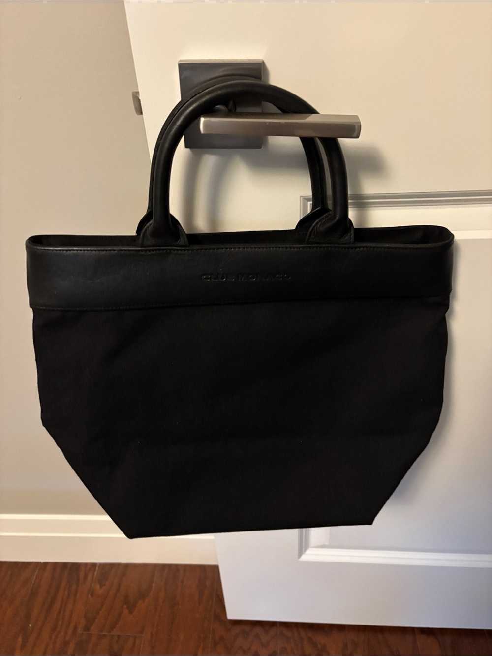 Club Monaco Black Tote Bag with Leather Handles